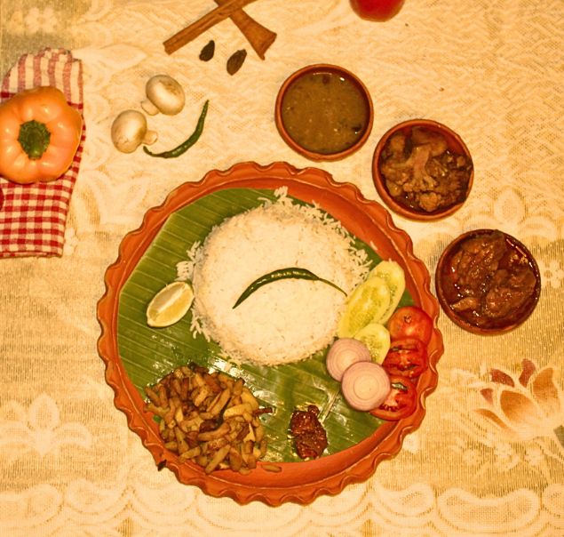 Chicken Kosha Thali